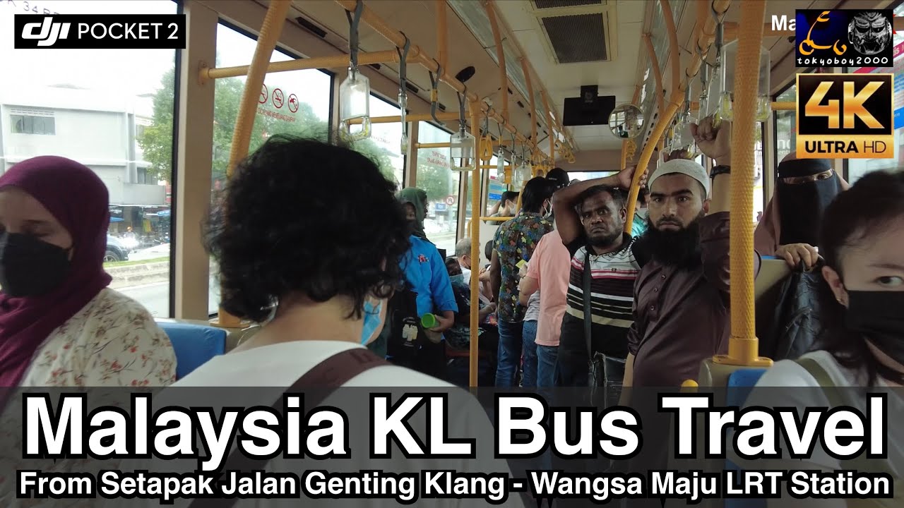 Malaysia Bus Traveling From Setapak Jalan Genting Klang To Wangsa Maju Lrt Station @ KL Malaysia /4K