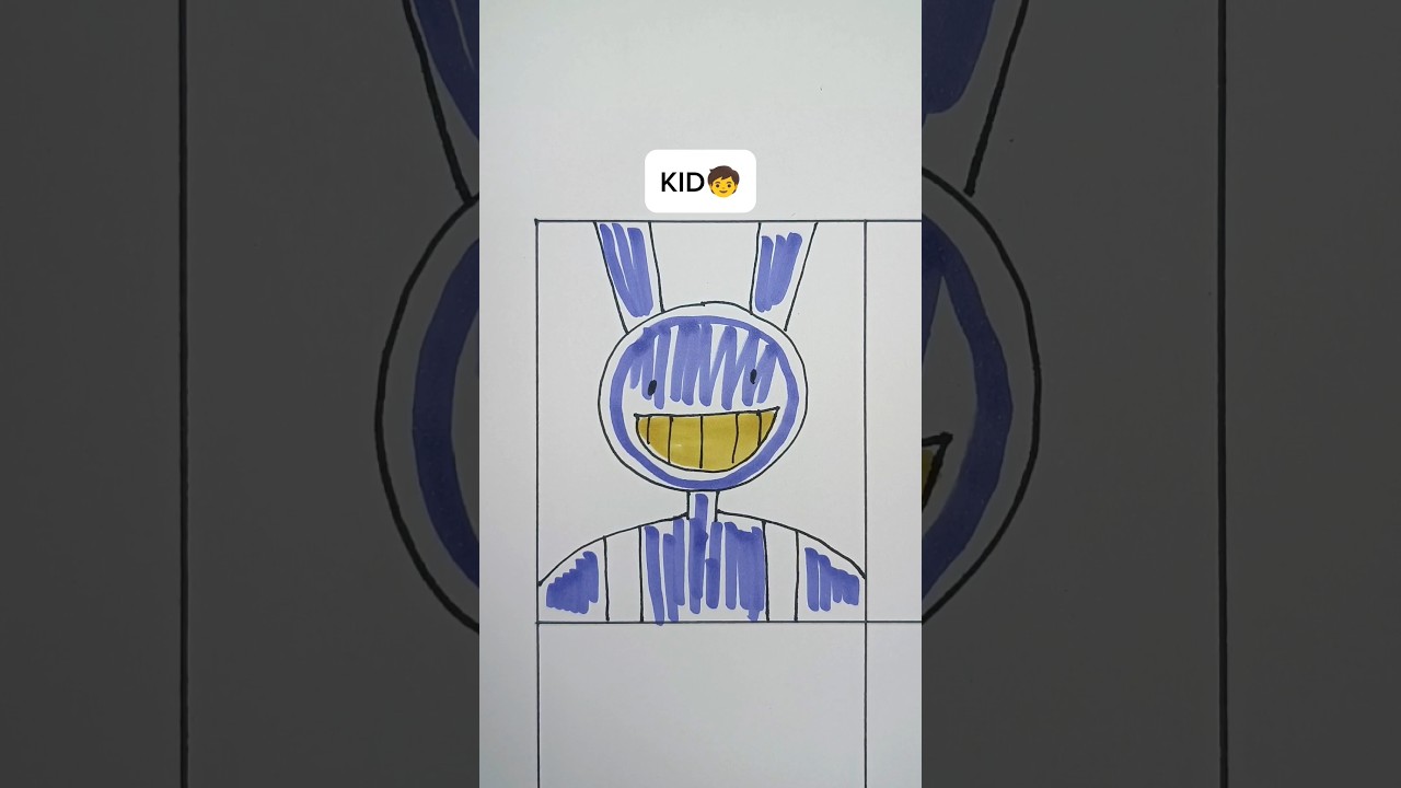 How do you Draw Jax from The Amazing Digital Circus? KID,BEGINNER,ARTIST or LEGEND? #jax #pomni #art