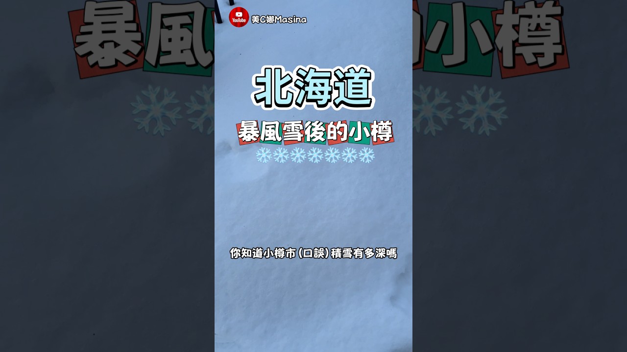 北海道大雪紛飛後的小樽，積雪深到小腿陷進去❄️😂 #北海道 #暴風雪  #shorts #shortvideo #小樽 #snow