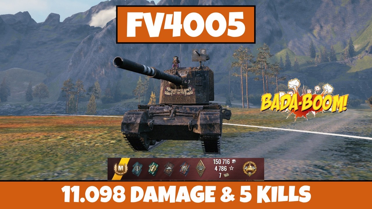 FV4005 &mdash; INSANE 11.098 DAMAGE & 5 KILLS on Fjords💥| WoT