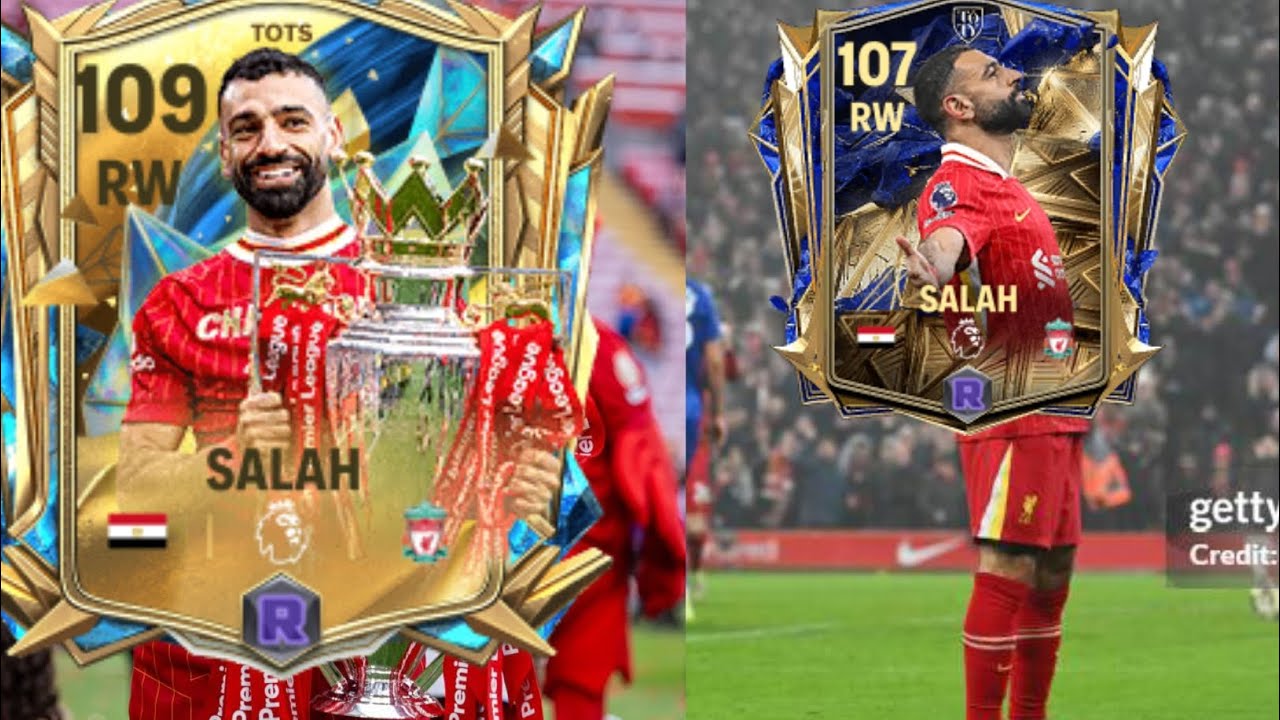Original images of Mohamed Salah cards FC Mobile cards 