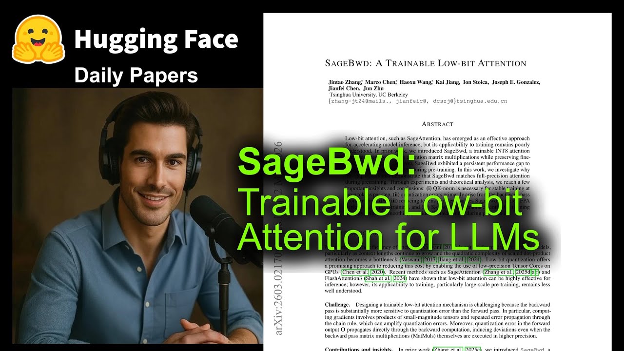 SageBwd: Обучаемое низкобитное внимание для LLM