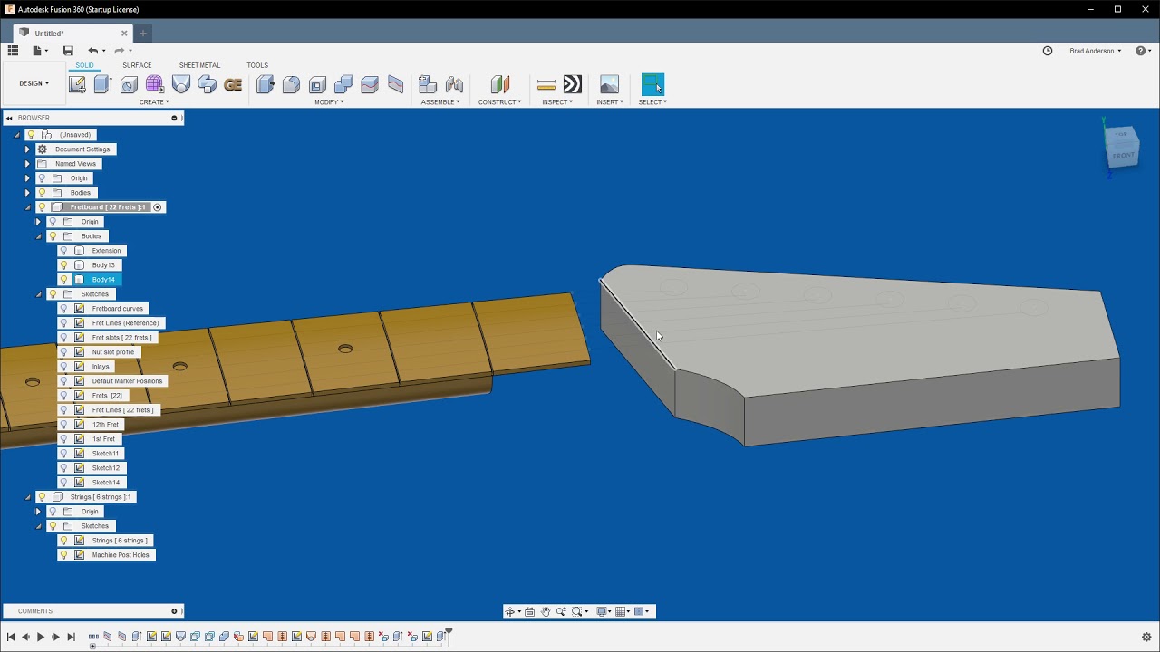 Fusion 360 Guitar Neck Tutorial - Part 3 (Headstock and Transition)