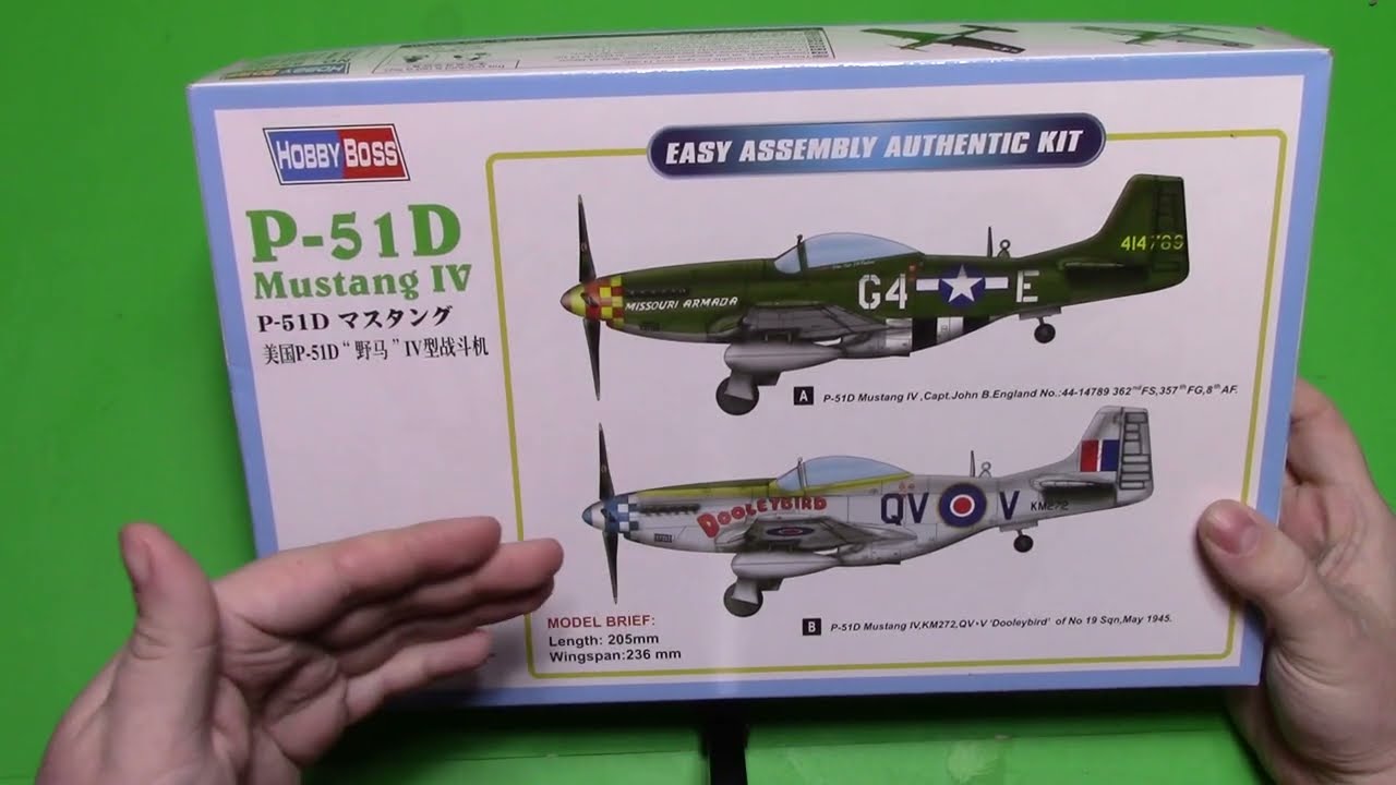 HobbyBoss 1/48 P-51D Mustang IV 'easy assembly kit'