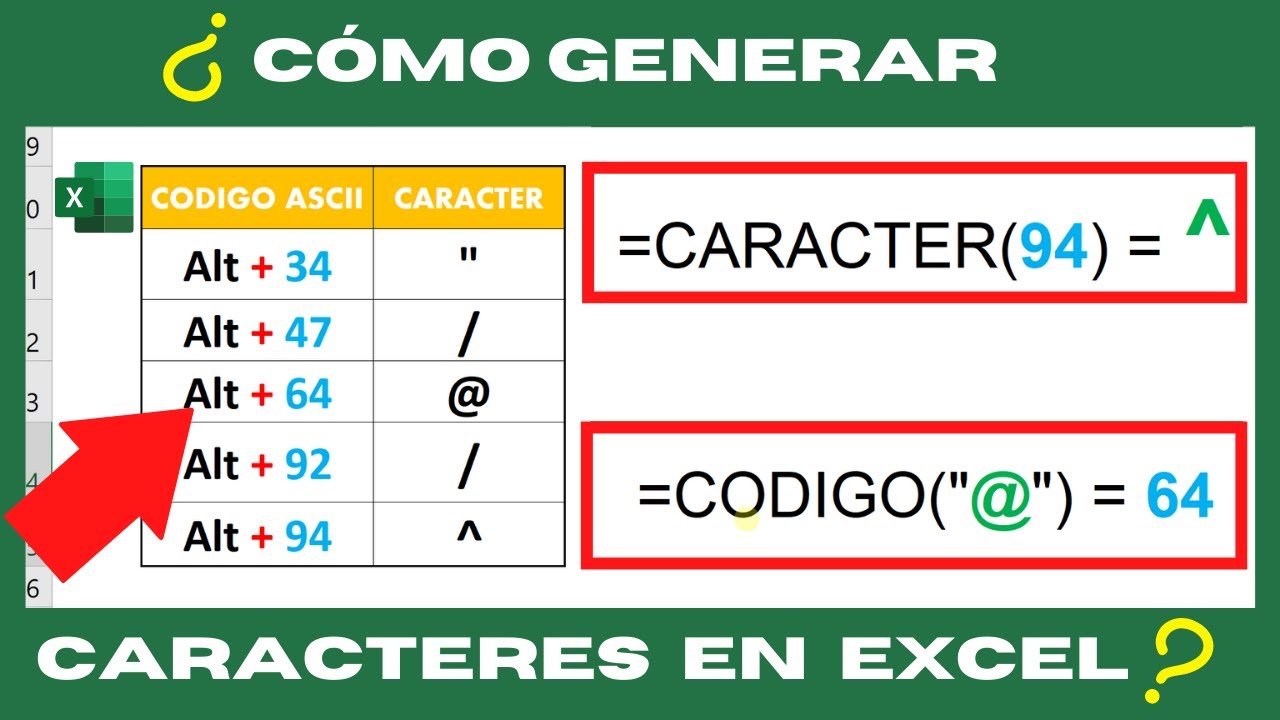 para que sirve la función CARACTER y la función CODIGO en Excel🤔