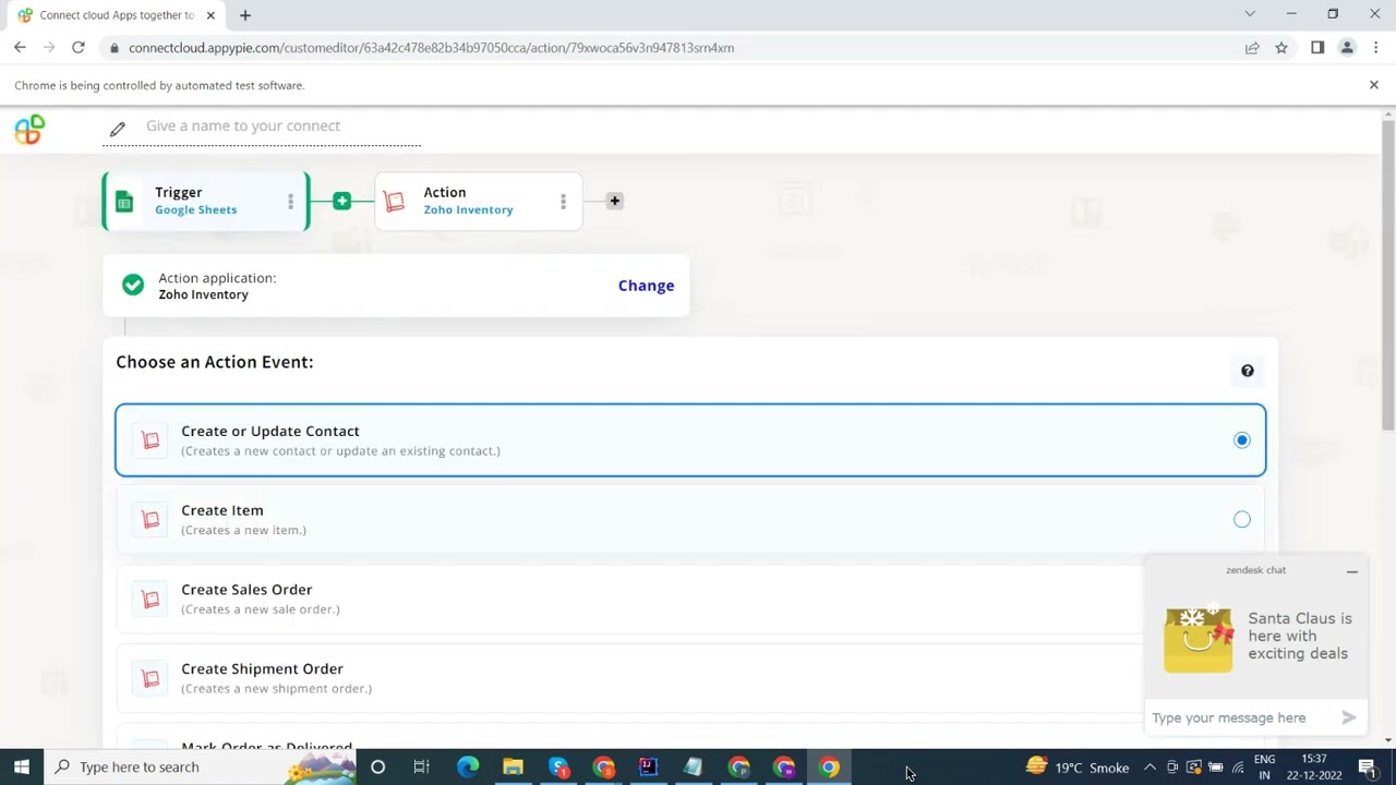 How to Integrate google sheets with zoho inventory