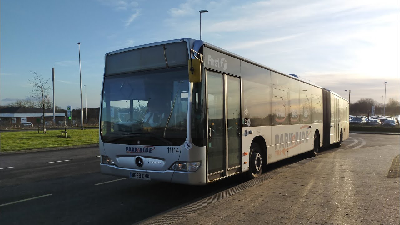 First York Mercedes Citaro Bendy BG58 OMK 11114 on 2 Park and Ride service (Rawcliffe Bar) 18/01/20