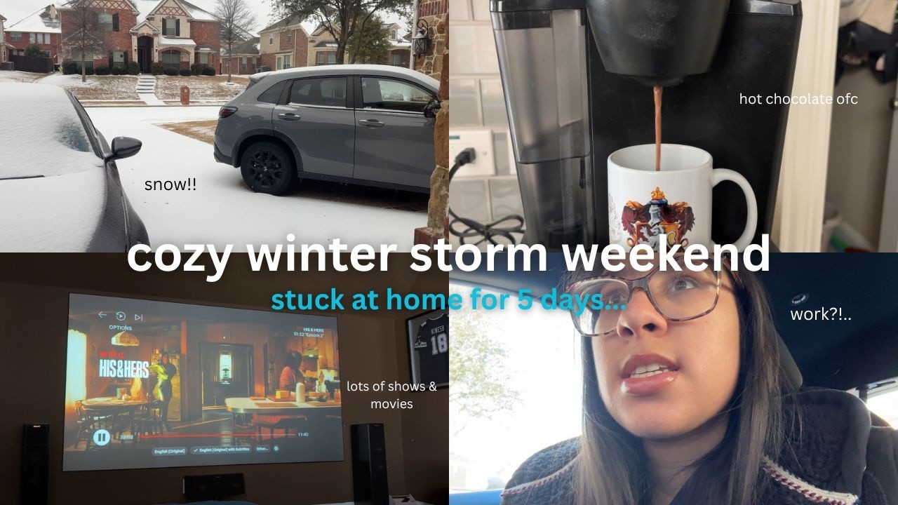 cozy winter storm weekend ❄️ stuck at home for FIVE days! | studying, watching, painting