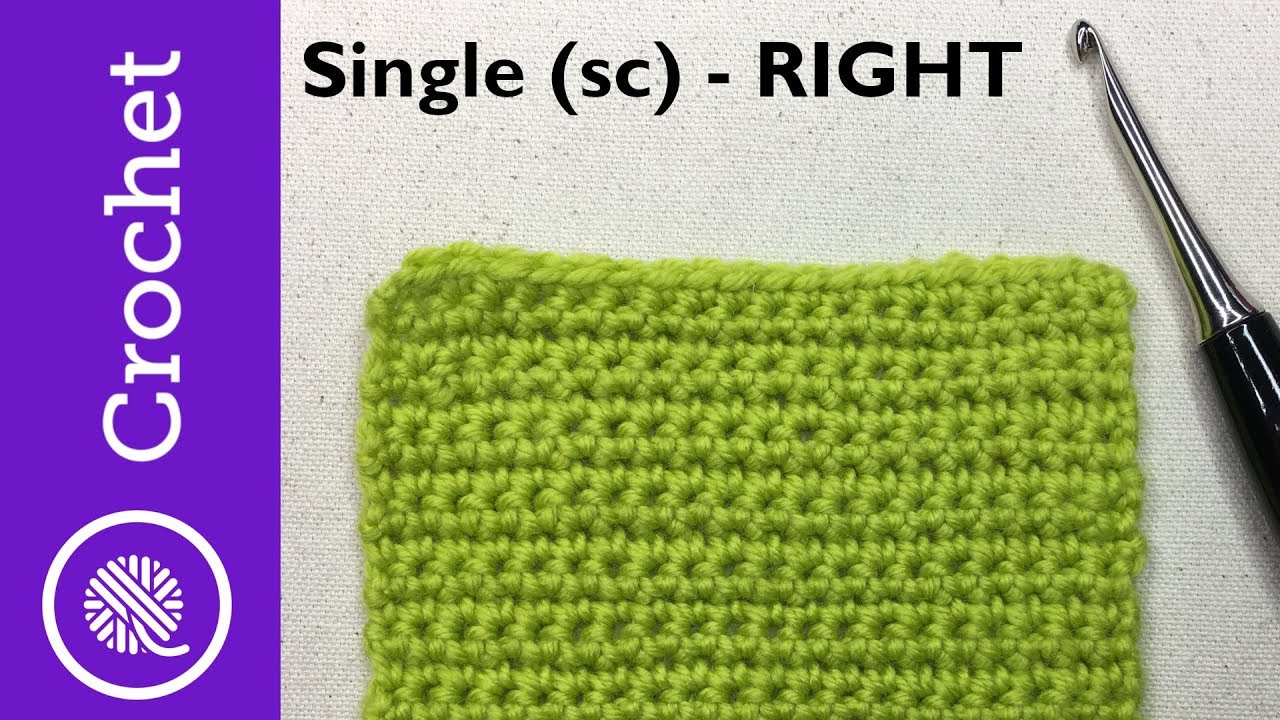 How to Single Crochet - Beginner Crochet Lesson 1 - Right Handed (CC)