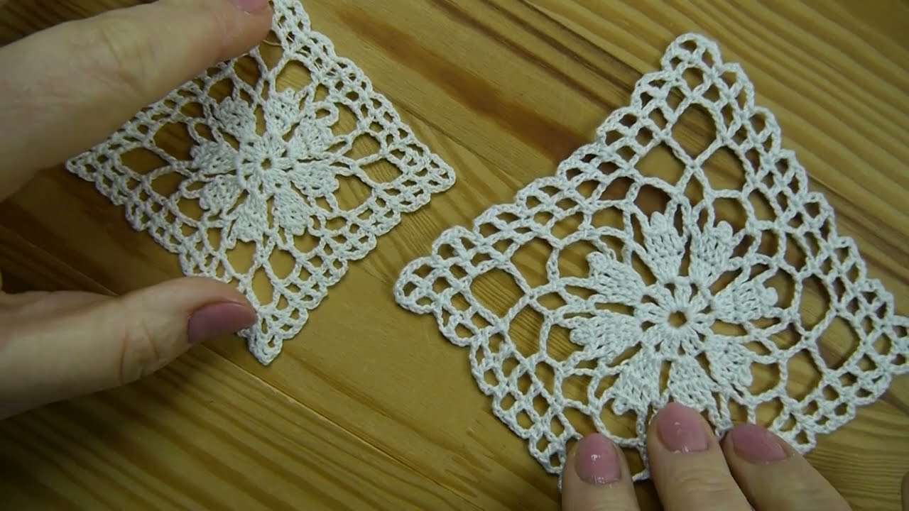 Вязать Просто и очень Красиво Ажурная скатерть из маленьких мотивов Crochet square motifs