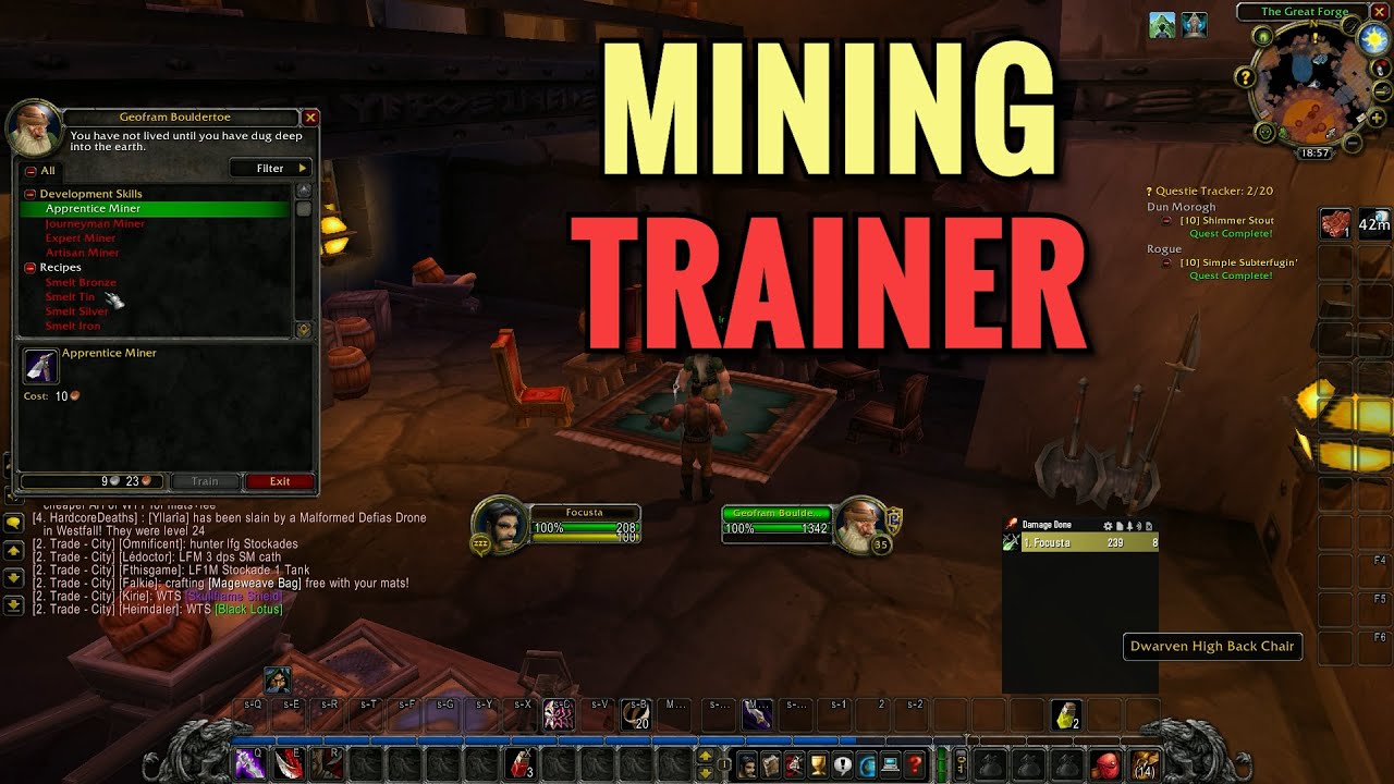 Ironforge Mining Trainer Location (WoW Classic)