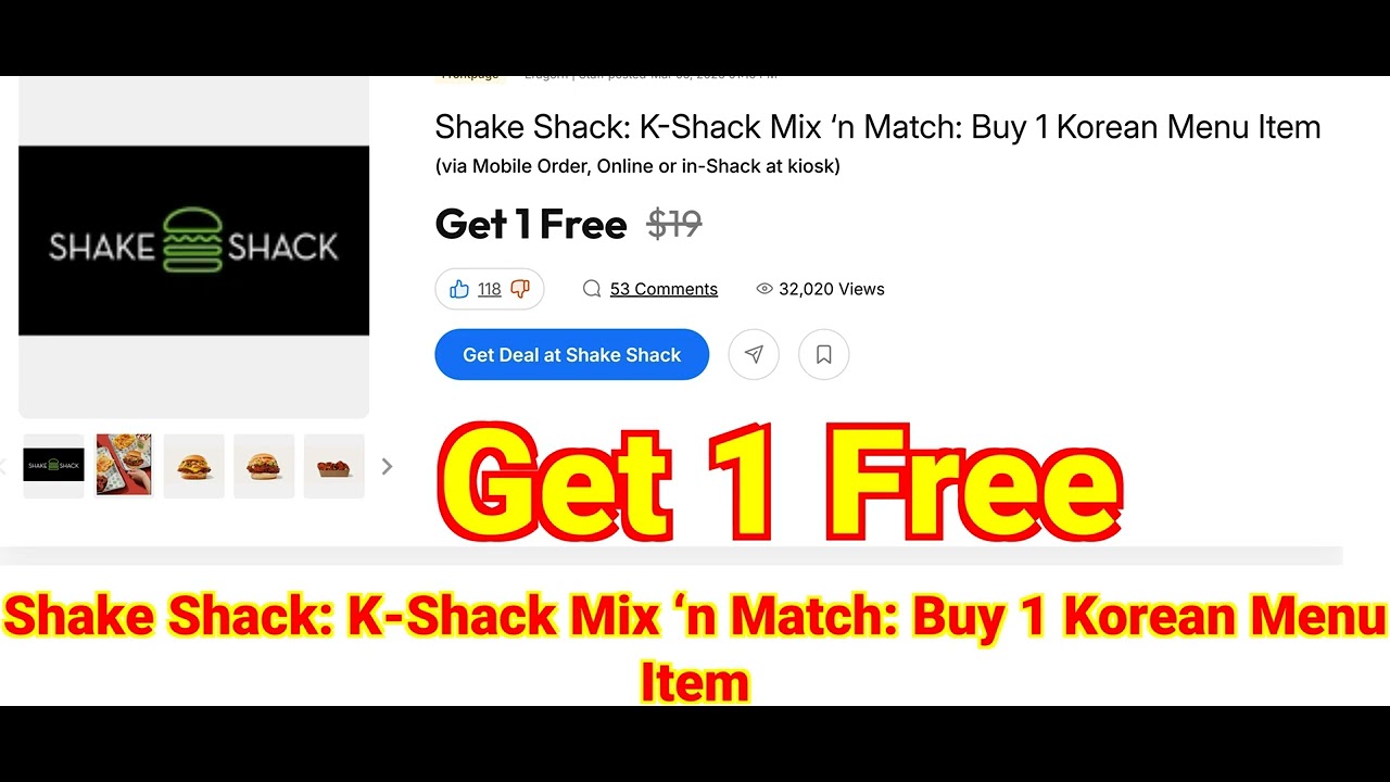 2026-03-08 Shake Shack K-Shack Mix ‘n Match Buy 1 Korean Menu Item