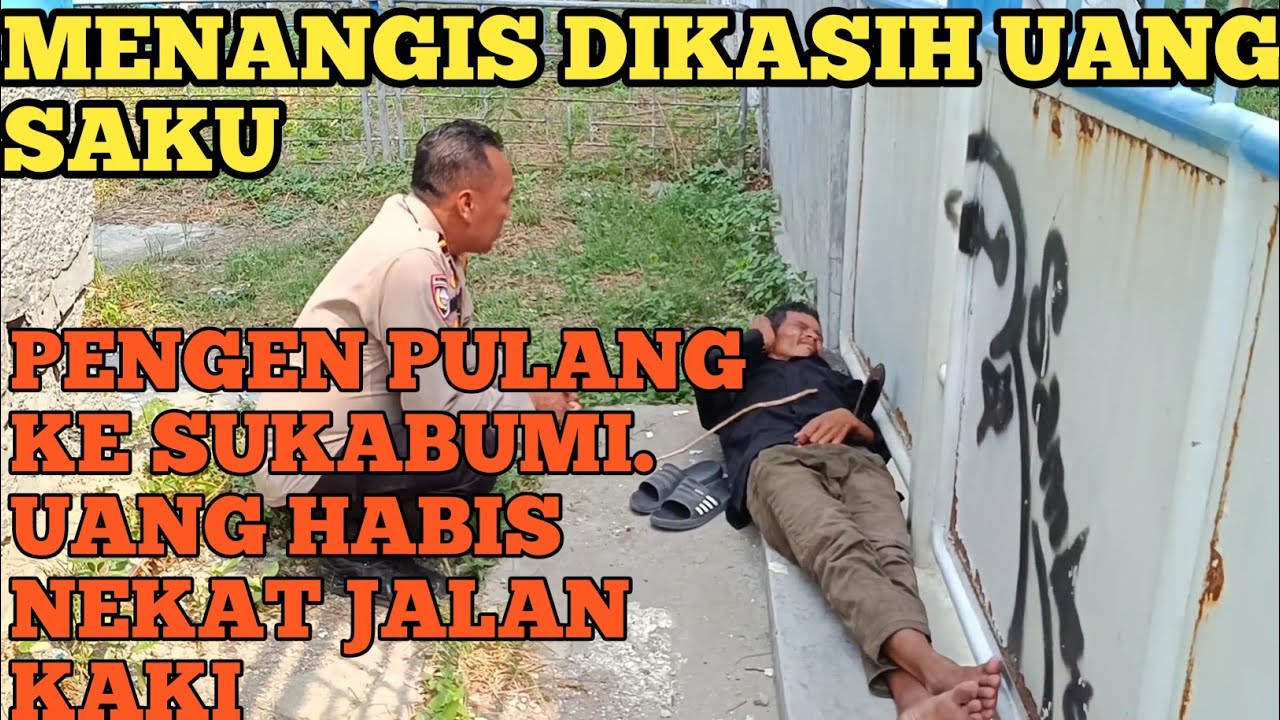CAPEK JALAN KAKI TIDUR DISAMPING STADION.KAGET BANGUN  DIKASIH ONGKOS UNTUK  PULANG SAMA PAK POLISI