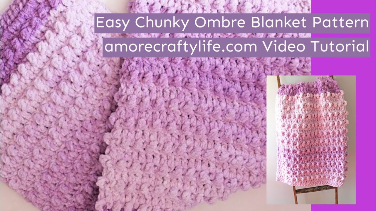 Видеоурок по пряже Bernat Chunky Blanket Yarn Lilac Ombre Easy