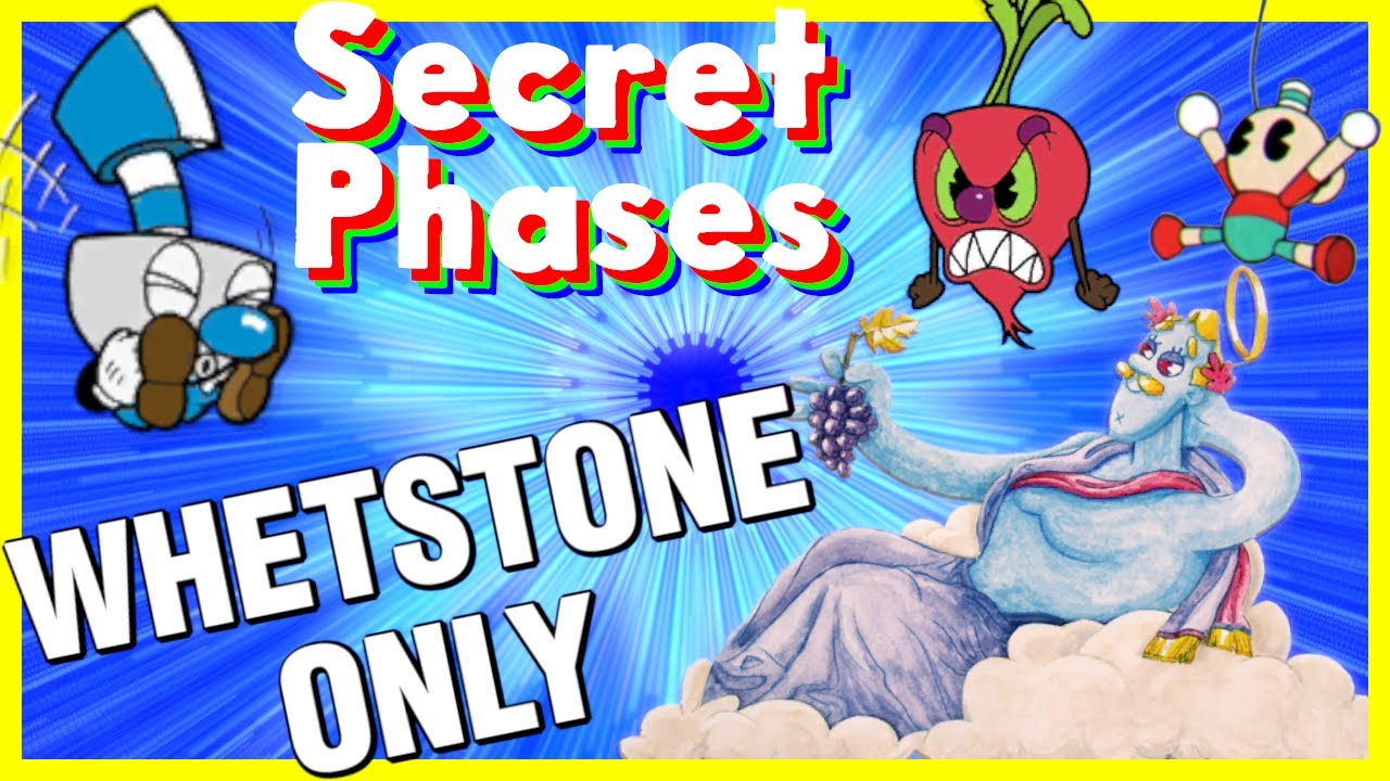 Cuphead Without Shooting - ALL SECRET BOSS PHASES (Whetstone Only)