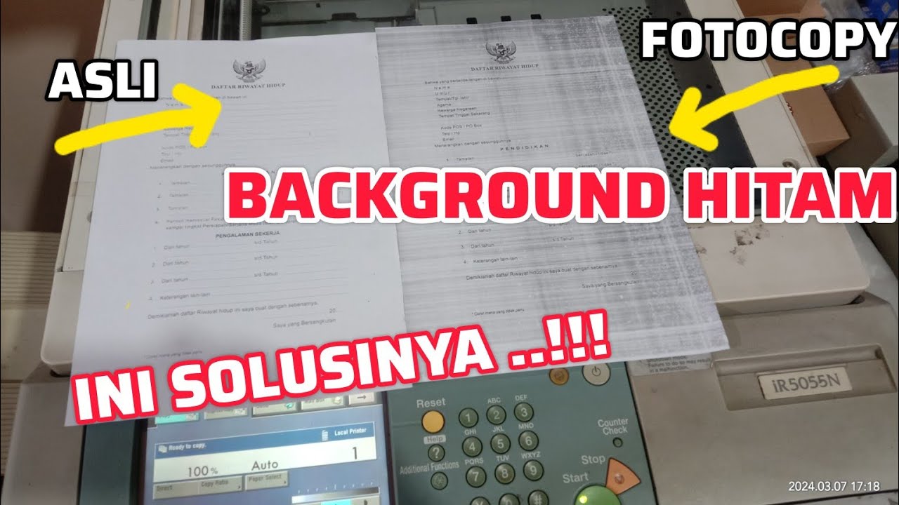 MENGATASI HASIL FOTOCOPY BACKGROUND HITAM CANON IR 5075
