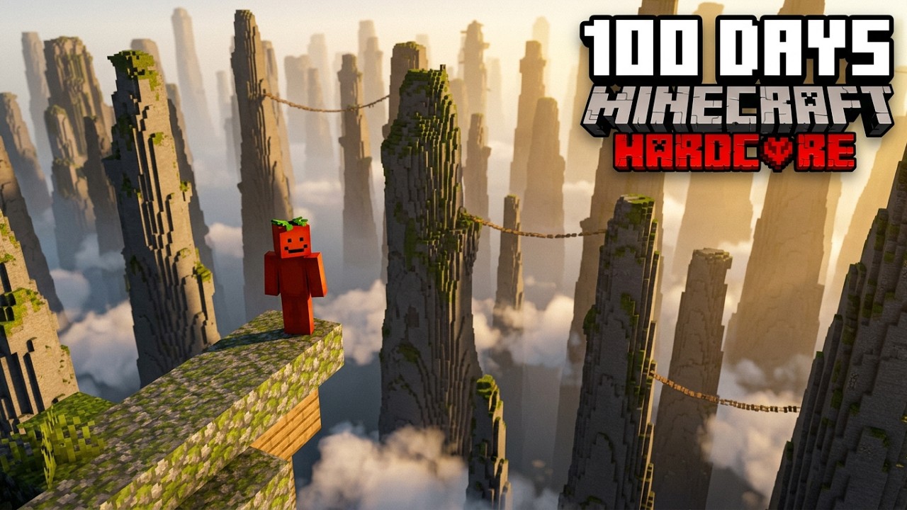100 DAYS IN A WORLD OF ENDLESS CLIFFS IN MINECRAFT