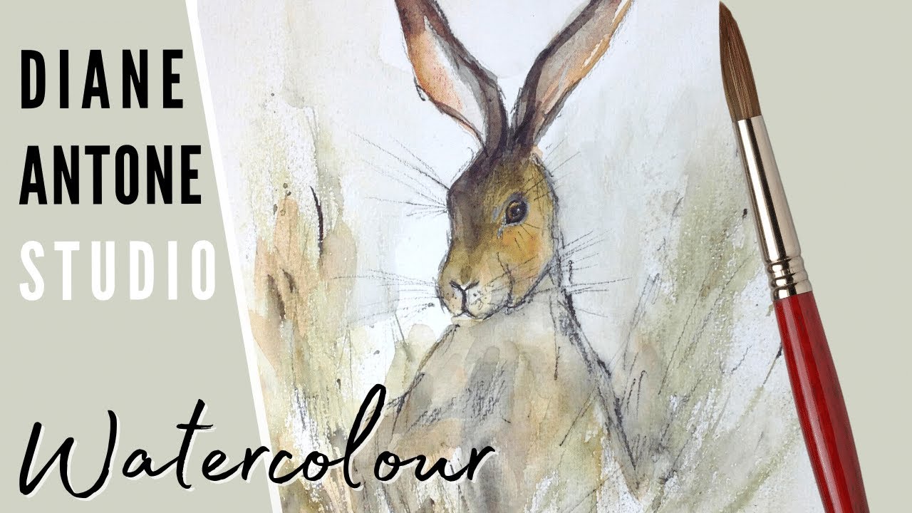How to Paint a Watercolor Hare - Easy Beginners Real Time Step by Step Painting Art Tutorial