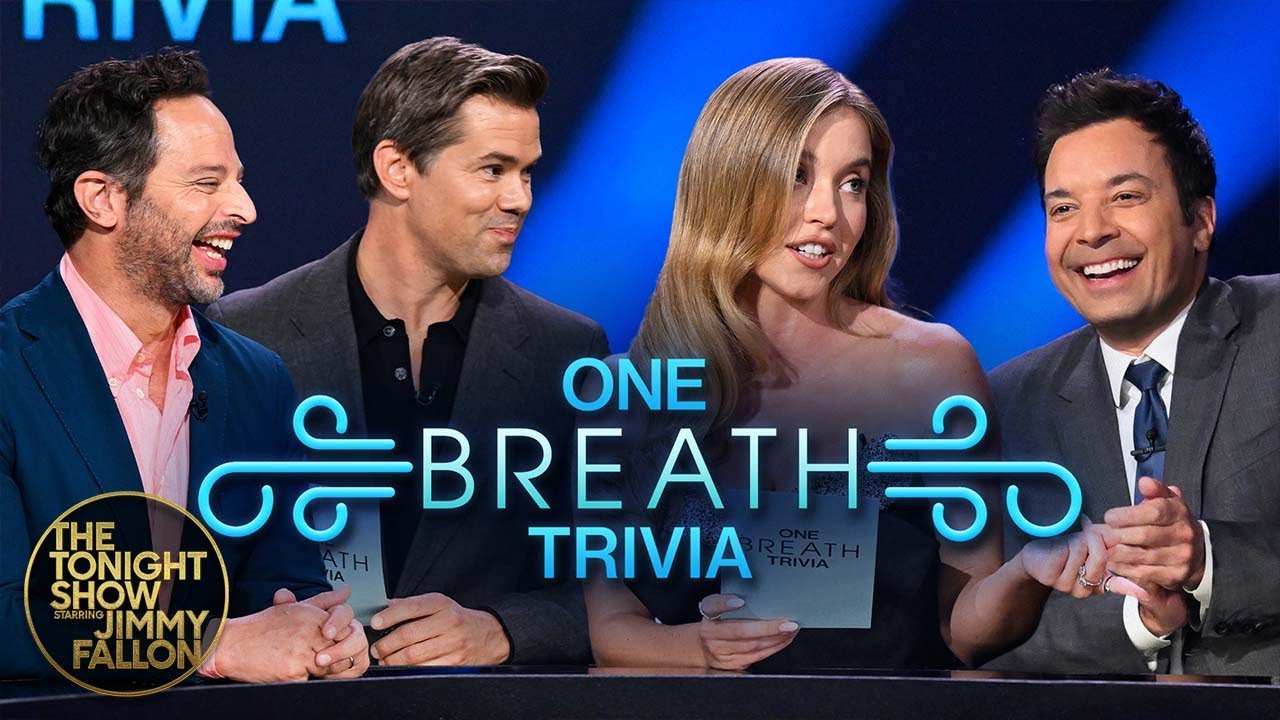 One Breath Trivia with Sydney Sweeney, Andrew Rannells and Nick Kroll | The Tonight Show