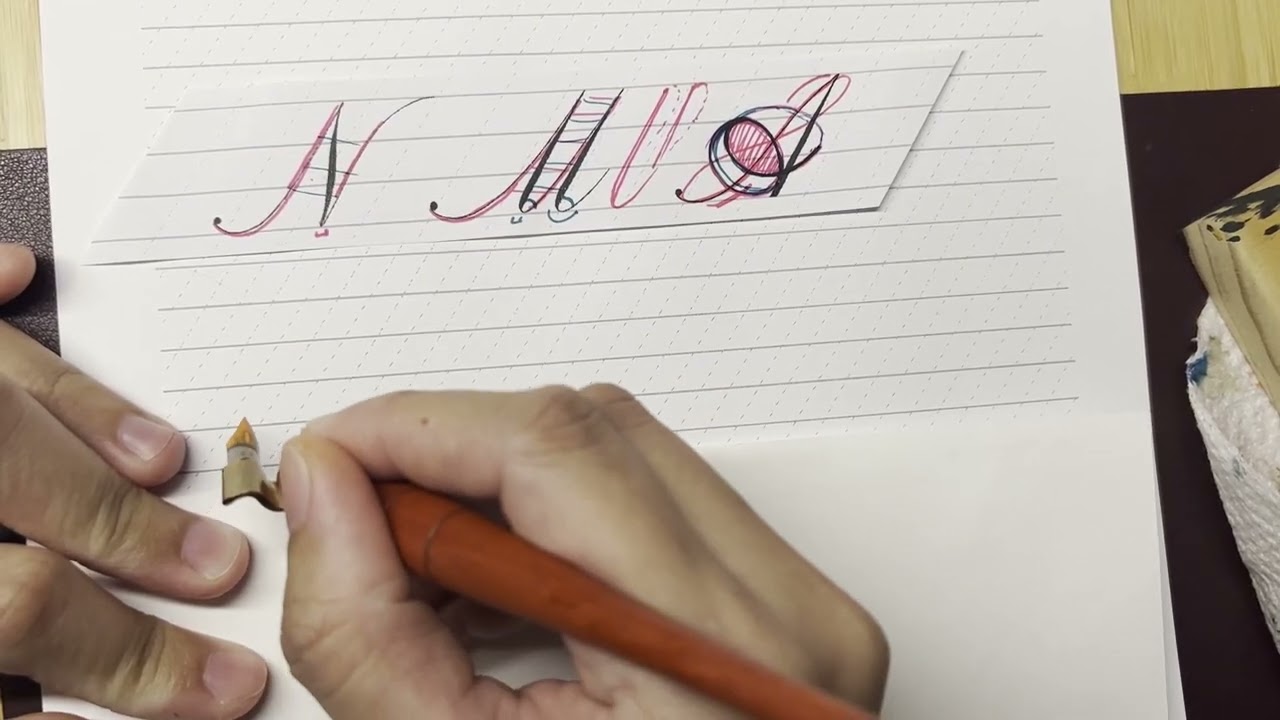 How to Write the Capital Letters N, M, and A in Engrosser's Script