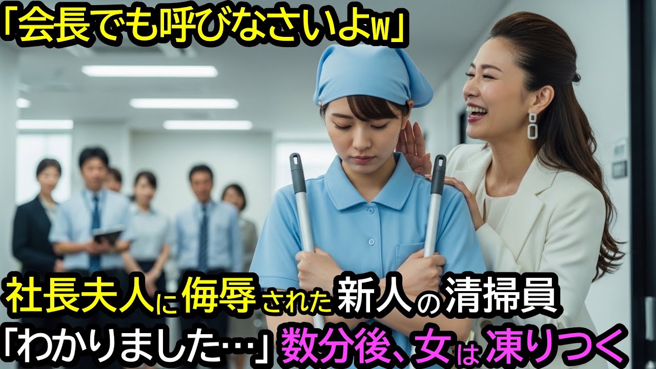 「会長でも呼びなさいよw」社長夫人に侮辱された新人の清掃員。「わかりました…」数分後、女は凍りつく