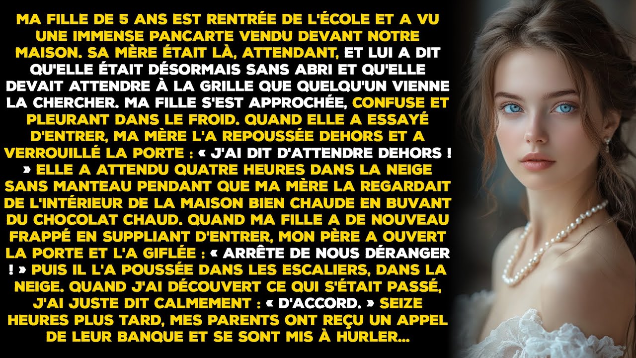 Ma fille de 5 ans est rentrée de l'école et a vu une immense pancarte VENDU devant.......