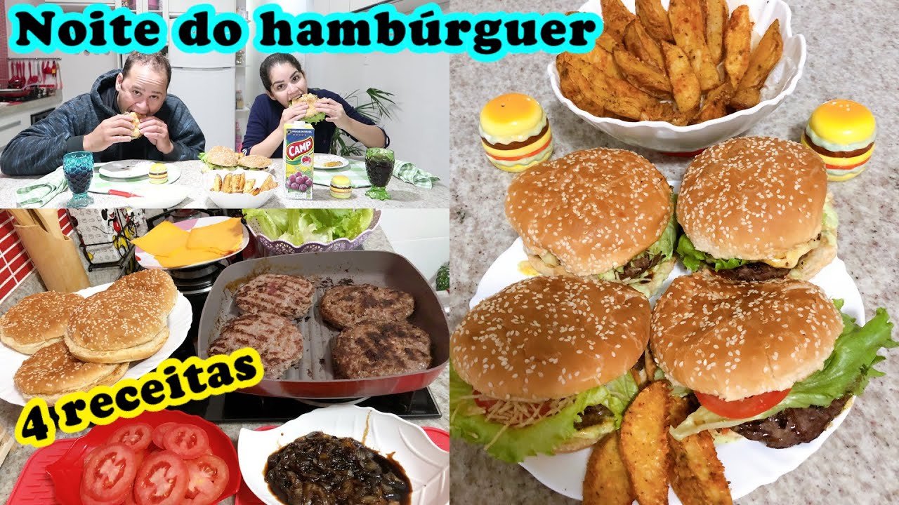 🔥RECEITAS: HAMBÚRGUER CASEIRO | BATATA RÚSTICA | CEBOLA CARAMELIZADA E MAIONESE TEMPERADA