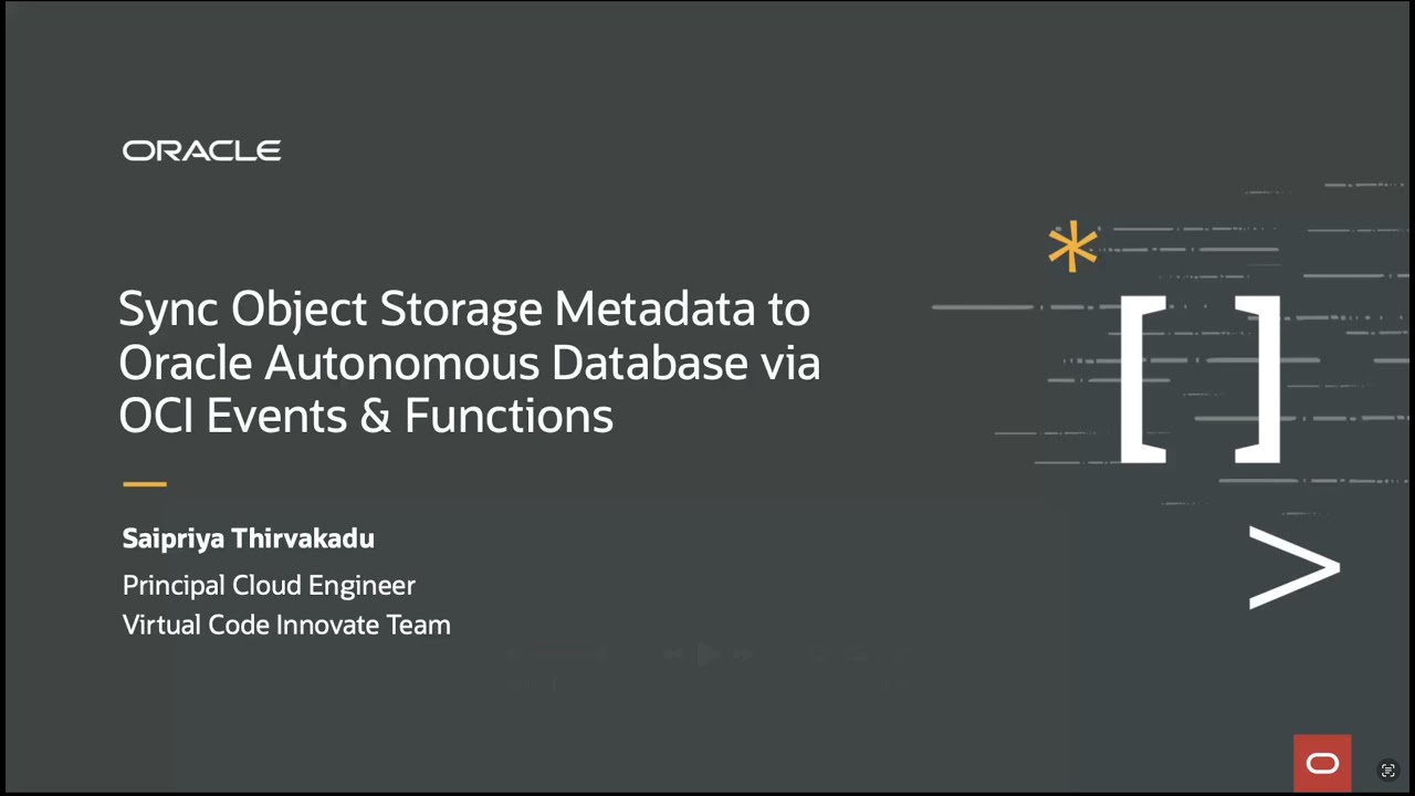 Sync Object Storage Metadata to Oracle Autonomous Database via OCI Events & Functions