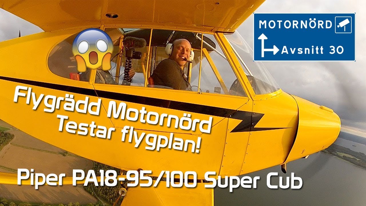 Höjd & flygrädd Motornörd flyger Piper Cub
