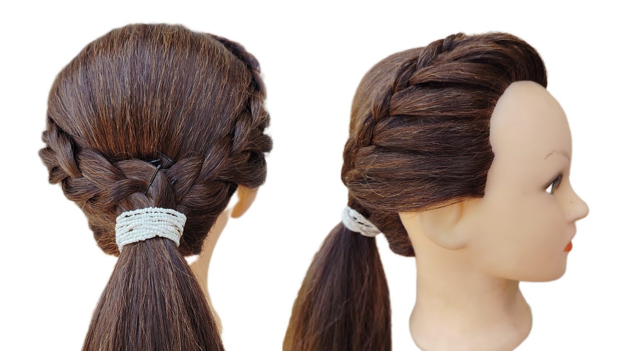 Quick & Easy Ponytail Hairstyle || Cute Ponytail in Minutes || Simple Side Braid Look Hairstyle