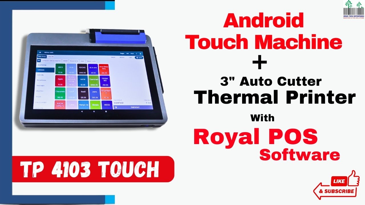 TVS TP-4103 Touch Screen POS Machine | Smart Billing & Inventory Management | TVSe POS Terminal