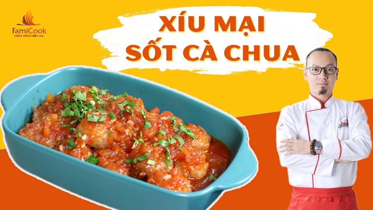 Xíu mại (thịt viên) sốt cà chua cực NGON, bé hết chê cơm