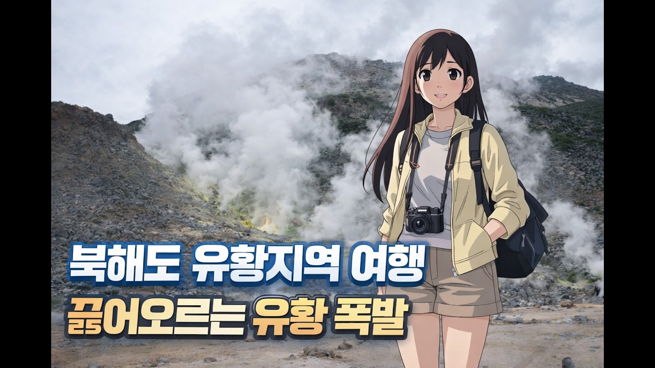 일본 북해도 유황가스 관광지 체험