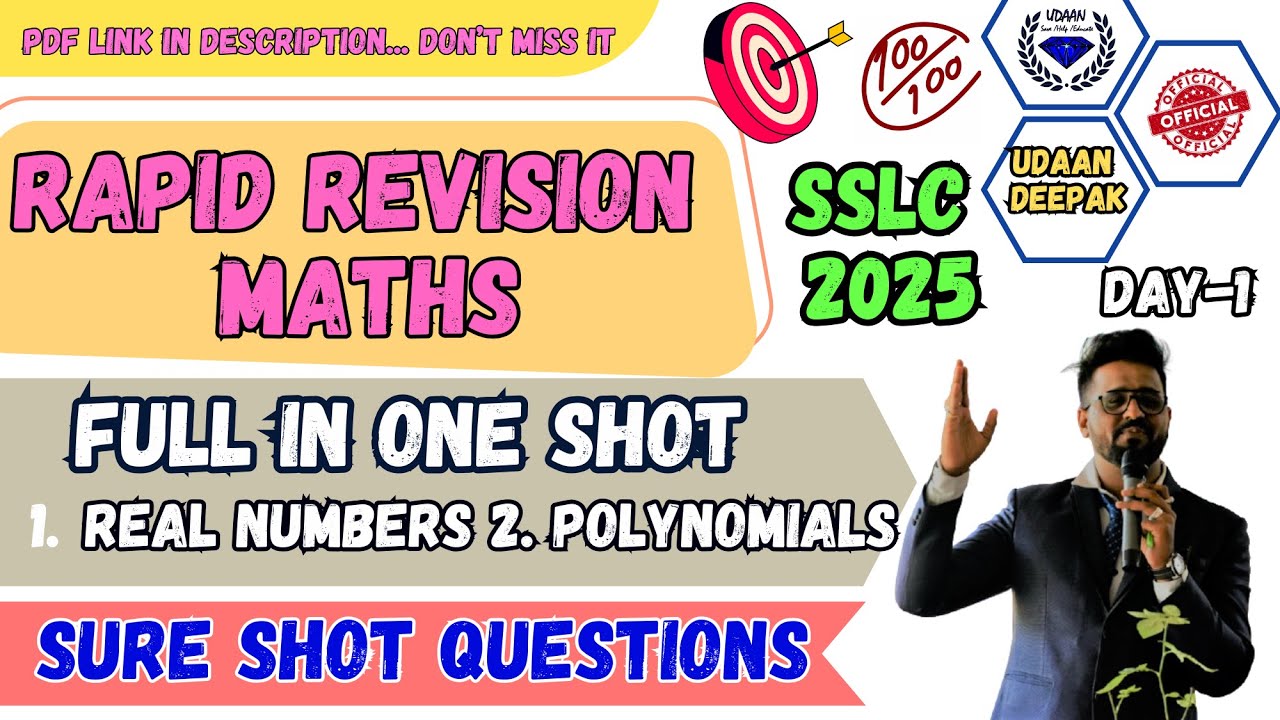 DAY-1 SSLC 2025 MATHS RAPID REVISION IN ONE SHOT With UDAAN DEEPAK