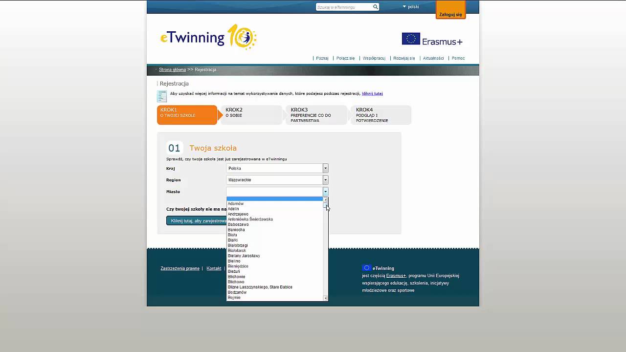 Rejestracja w eTwinning