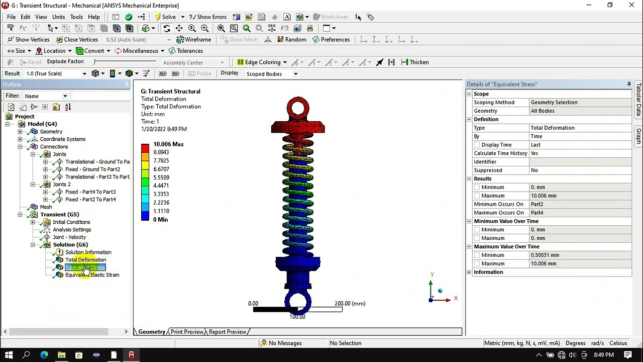 Analysis on Mono Suspension part 3 in Solidworks and Ansys  Workbench