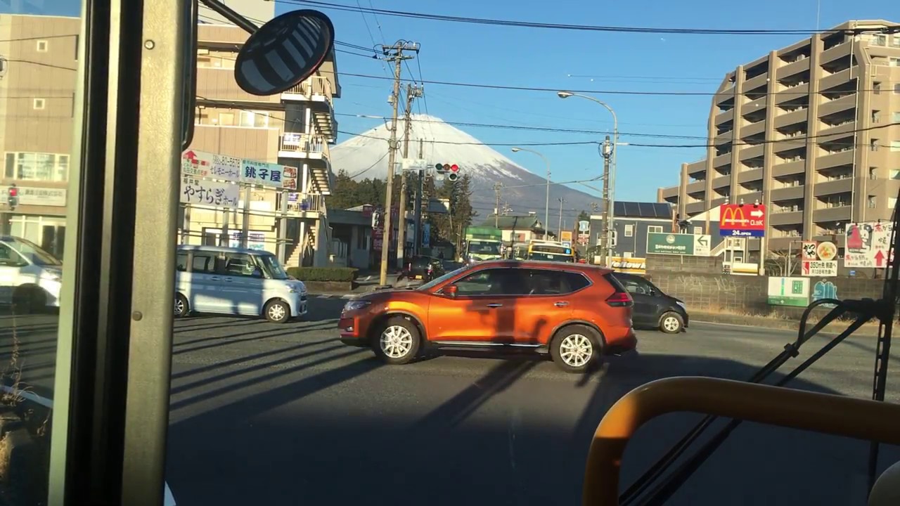 富士急バス 前面展望 車窓[1/2]御殿場駅→山中湖(旭日丘)/ 河口湖線 御殿場740発(河口湖駅行)