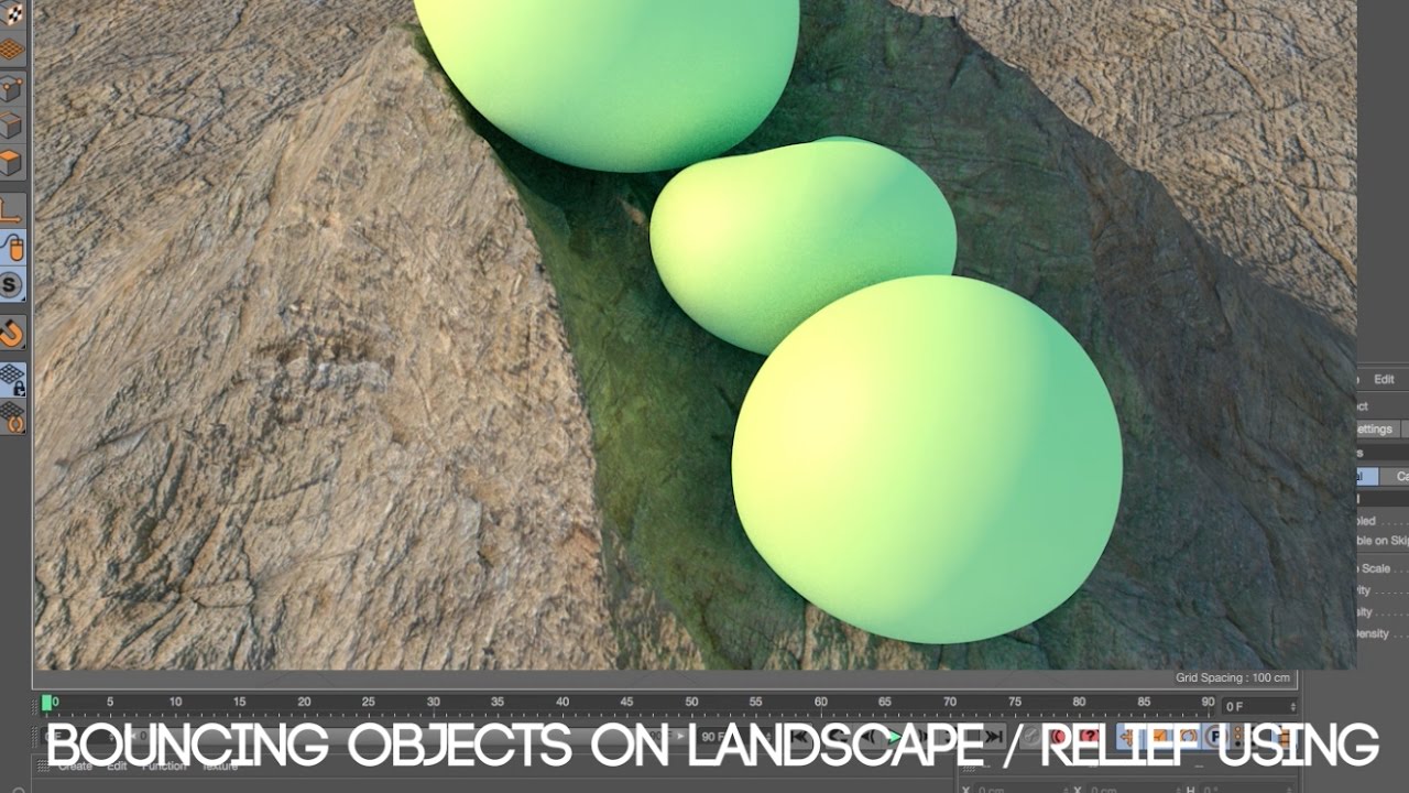 Bouncing objects on landscape in Cinema 4D- FAST IN 10 MINUTES