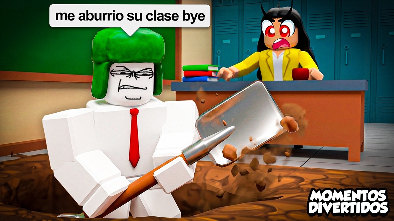 EXCAVANDO para ESCAPAR de la ESCUELA en ROBLOX 🤣 (MOMENTOS DIVERTIDOS)