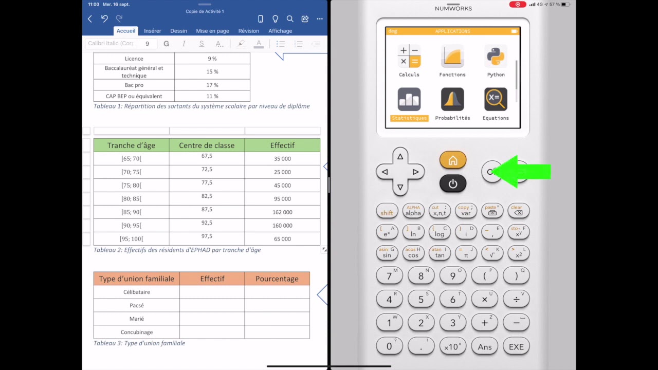 Tracer un histogramme  avec la calculatrice NumWork