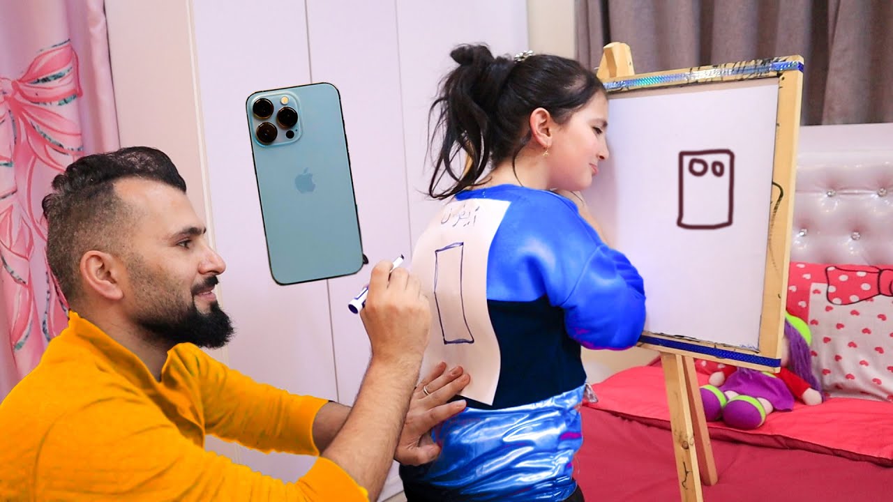 تحدي الرسم على الظهر أي شئ ترسمه راح اشتريه لك ! رسمنا أيفون