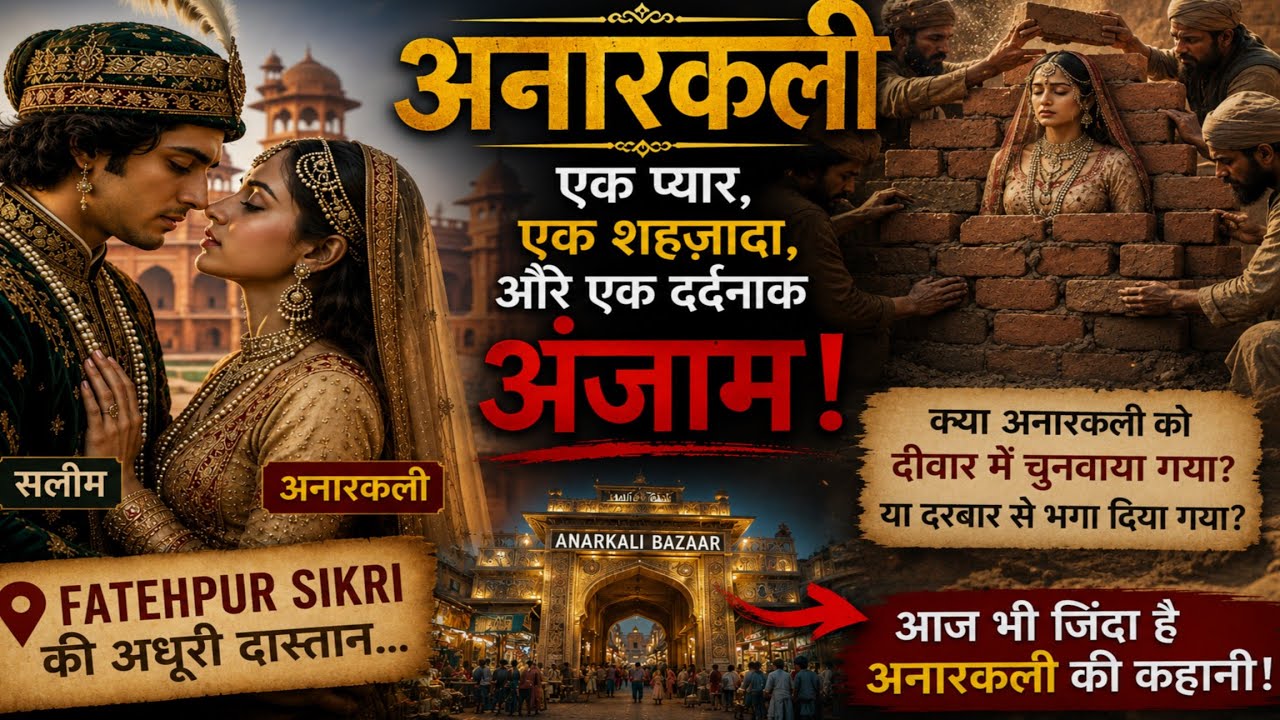 मोहब्बत का सबसे बड़ा राज़ –Saleem & Anarkali 😳 सलीम और अनारकली की अधूरी प्रेम कहानी💔 #history#mughal