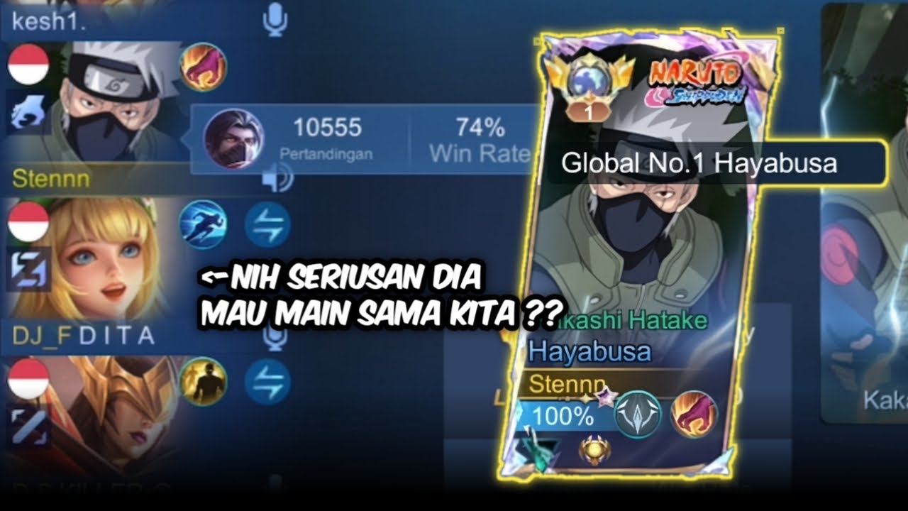REAKSI PUBLIK RANDOM LOBBY ON MIC MABR BERSAMA TOP 1 GLOBAL HAYABUSA  🔥 MOBILE LEGENDS ! 