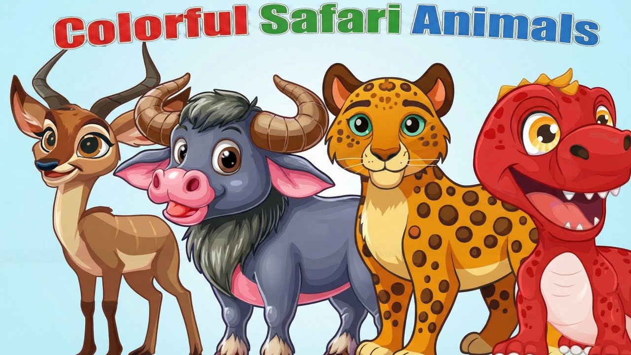 ABC Colorful Safari Animals Song | Nursery Rhymes | ABC Songs | ABC Animals Sounds