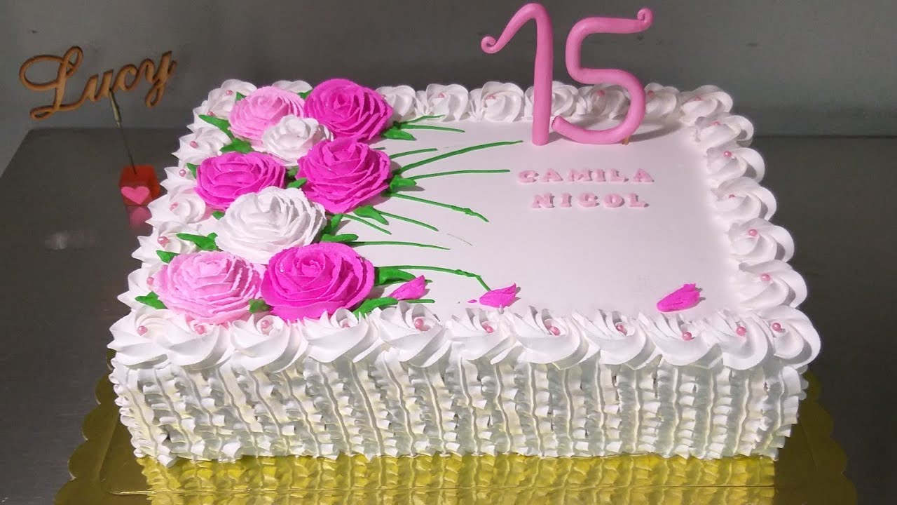 Pastel rectangular para 15 años 🥰