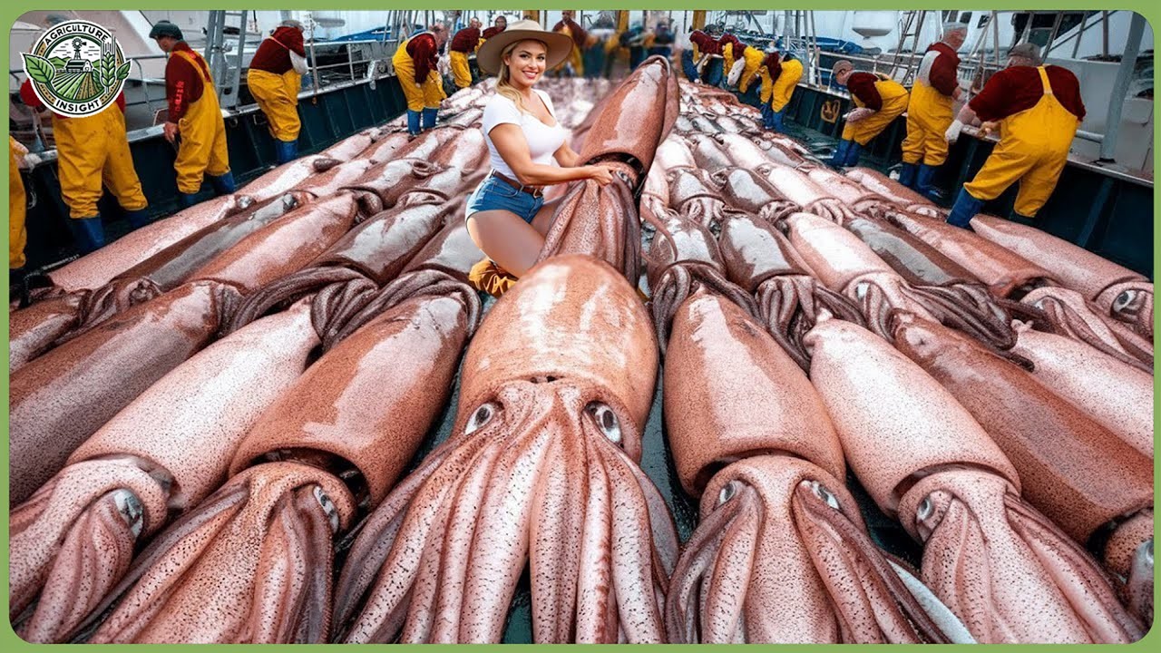 How Billions of Squid Are Caught & Processed – Inside Giant Squid Factory