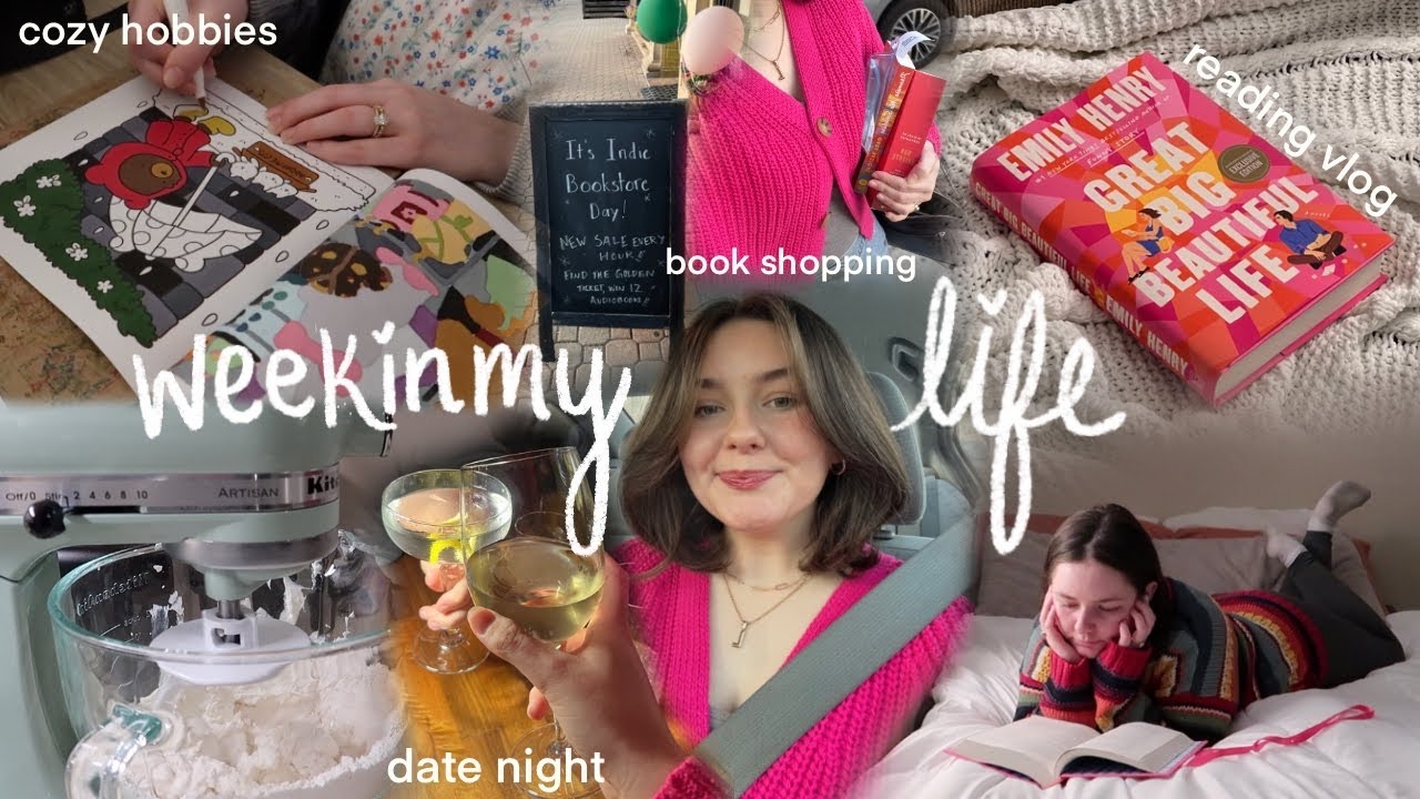 week in my life 💘📖💫 reading vlog, cozy hobbies, + book shopping