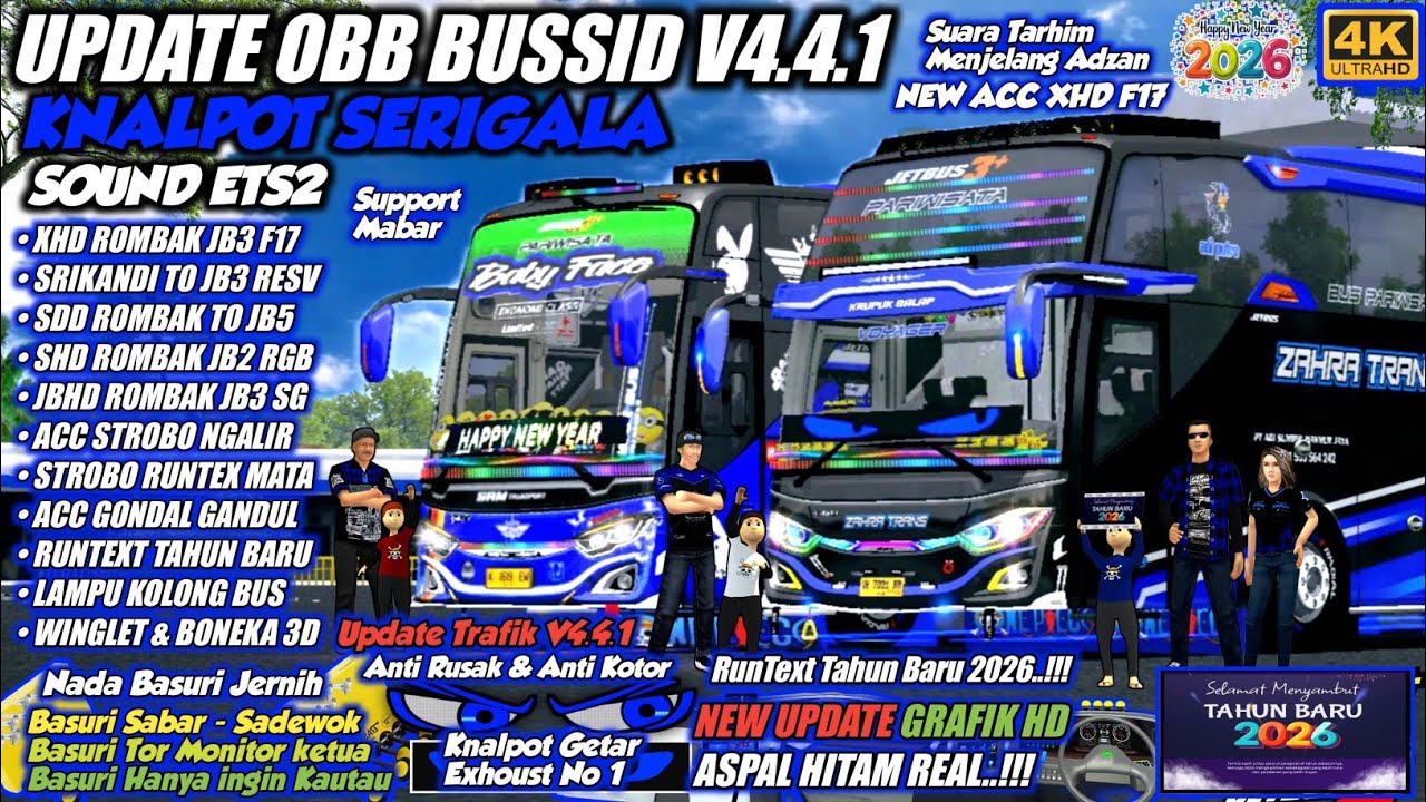 UPDATE OBB BUSSID V4.4.1 SOUND KNALPOT SERIGALA | GRAFIK HD 4K & ACC BUS | BUs Simulator Indonesia