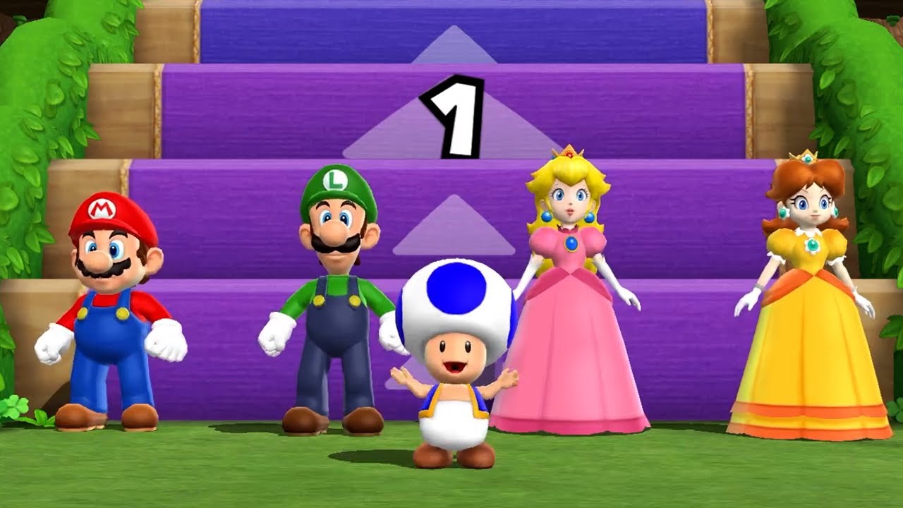 Mario Party 9 Step it Up - Mario Vs Luigi Vs Peach Vs Daisy (Master Difficulty)