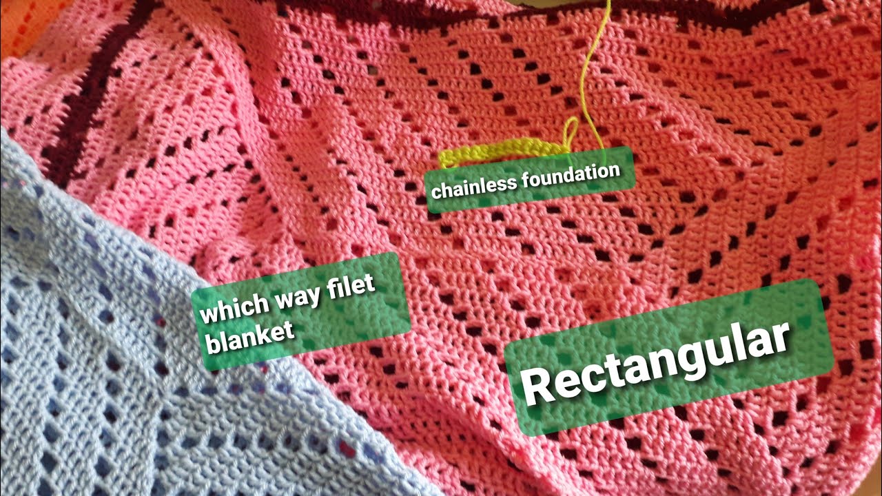 Rectangular which way filet blanket. Starting with chainless foundation sc (US) / dc (UK)